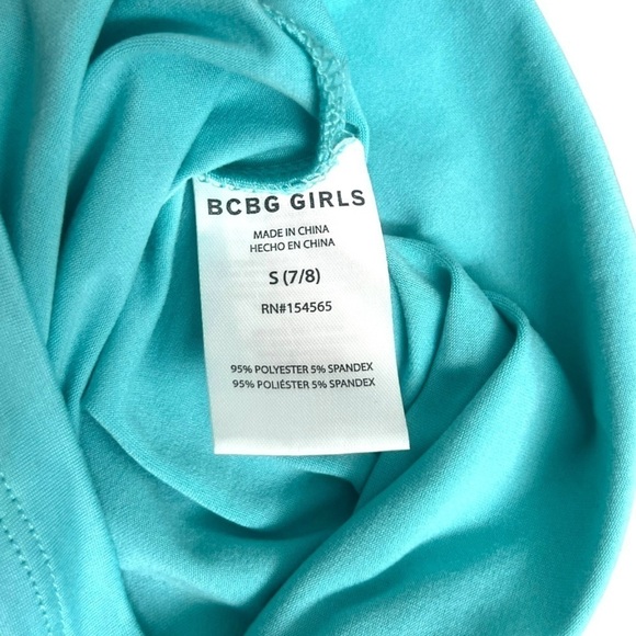 BCBG Girls Teal Ruffle Shoulder Romper - Size 7/8 - Picture 5 of 9